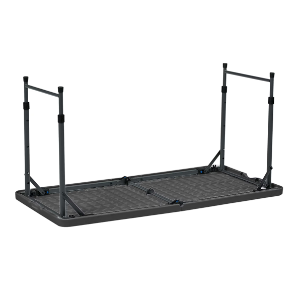 4-Foot Adjustable Height Folding Plastic Table - Black