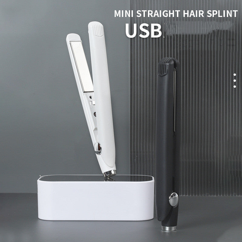 USB Hair Curler and Straightener - Dual-Use Mini Curling Iron & Flat Iron