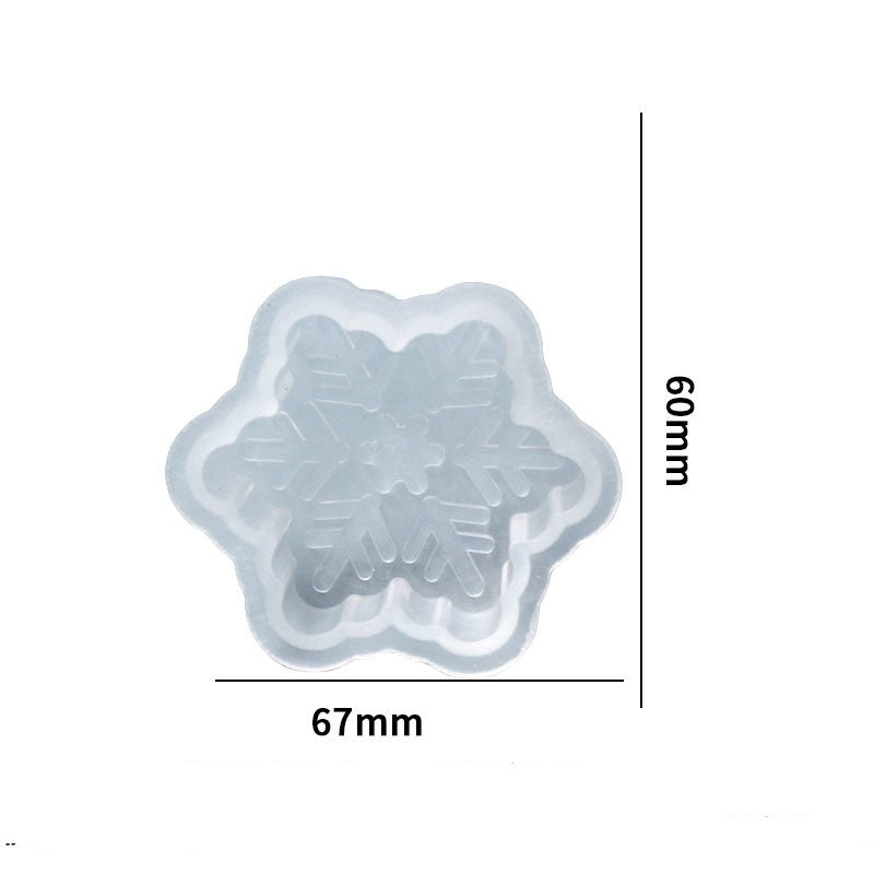 Silicone Candle Mold Set for Christmas Tree and Snowflake Shapes - Holiday Crafting