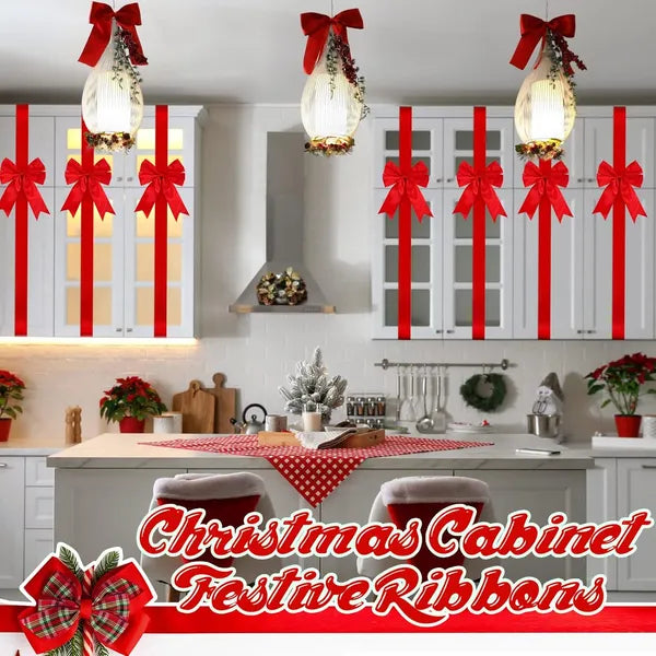 18 Pcs Large Red Christmas Ribbons & Bows - 8x40 Inches