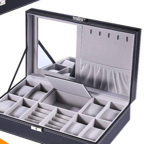 Leather Watch Storage Box with Multiple Compartments - Creative Home Organizer