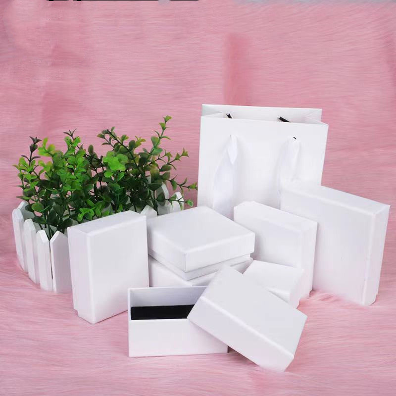Jewelry Gift Box for Rings & Bracelets - White Paper Cover Storage Box
