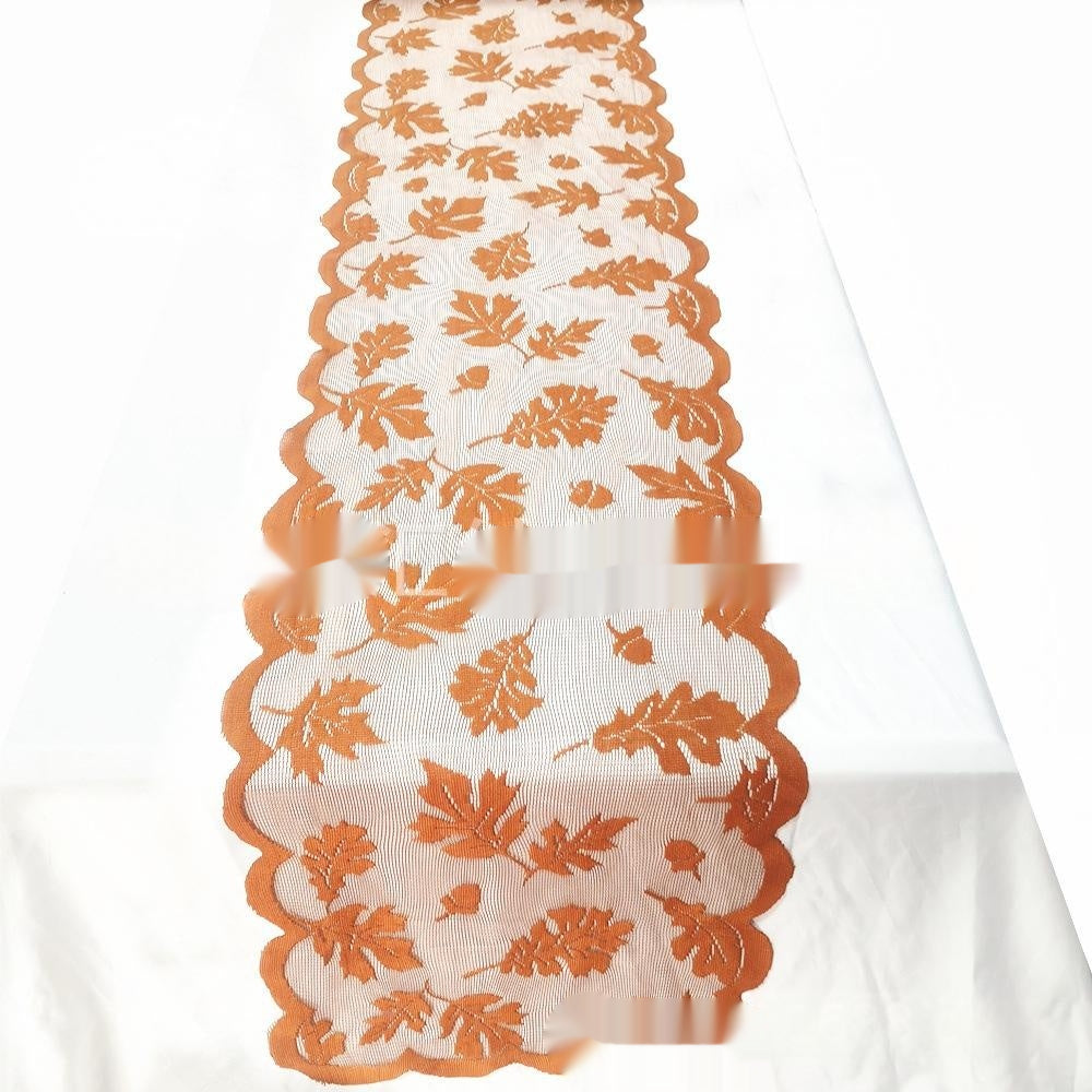 Rust Red Lace Placemats 33x183 cm – Table Runner / Coffee Table Decor