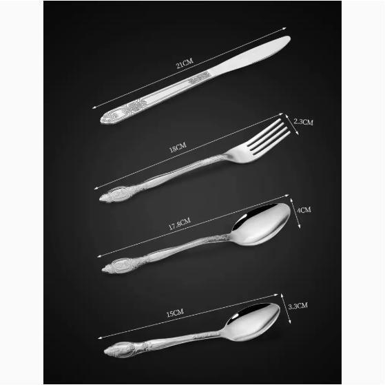 Premium Stainless Steel Cutlery Set - 4-Piece Flatware for Home