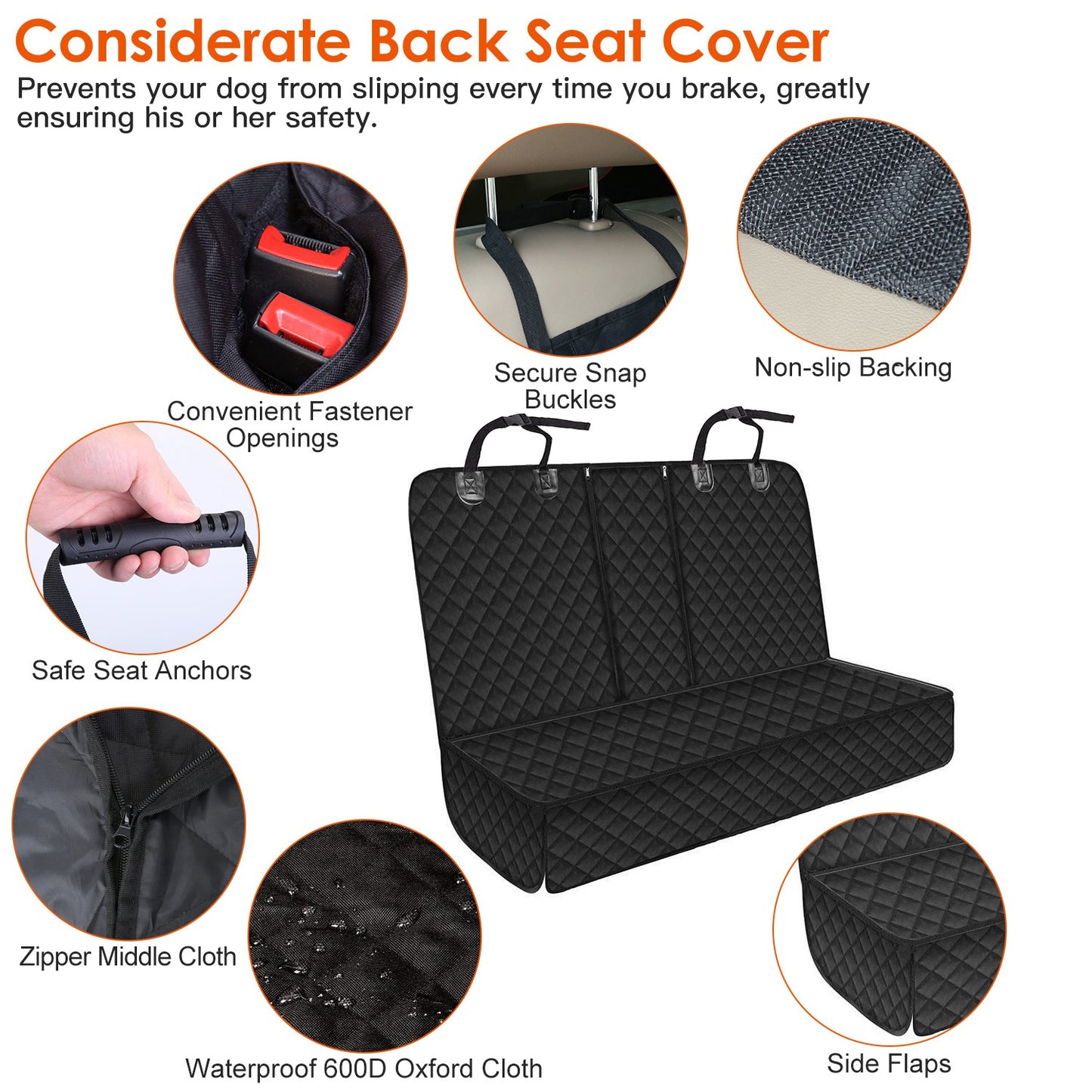 Waterproof Dog Car Seat Cover with Seat Belt - Universal Fit for SUV Truck & Car