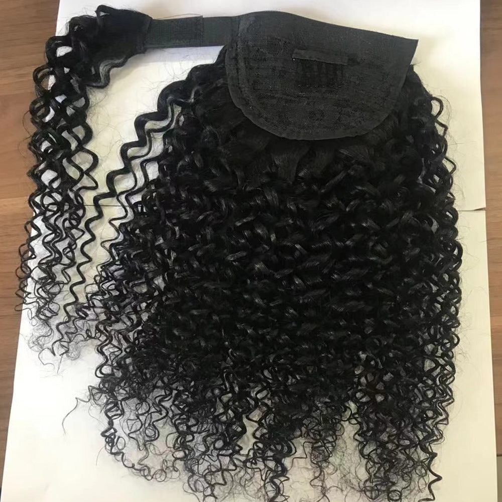 Human Hair Velcro Ponytail - Kinky Curly