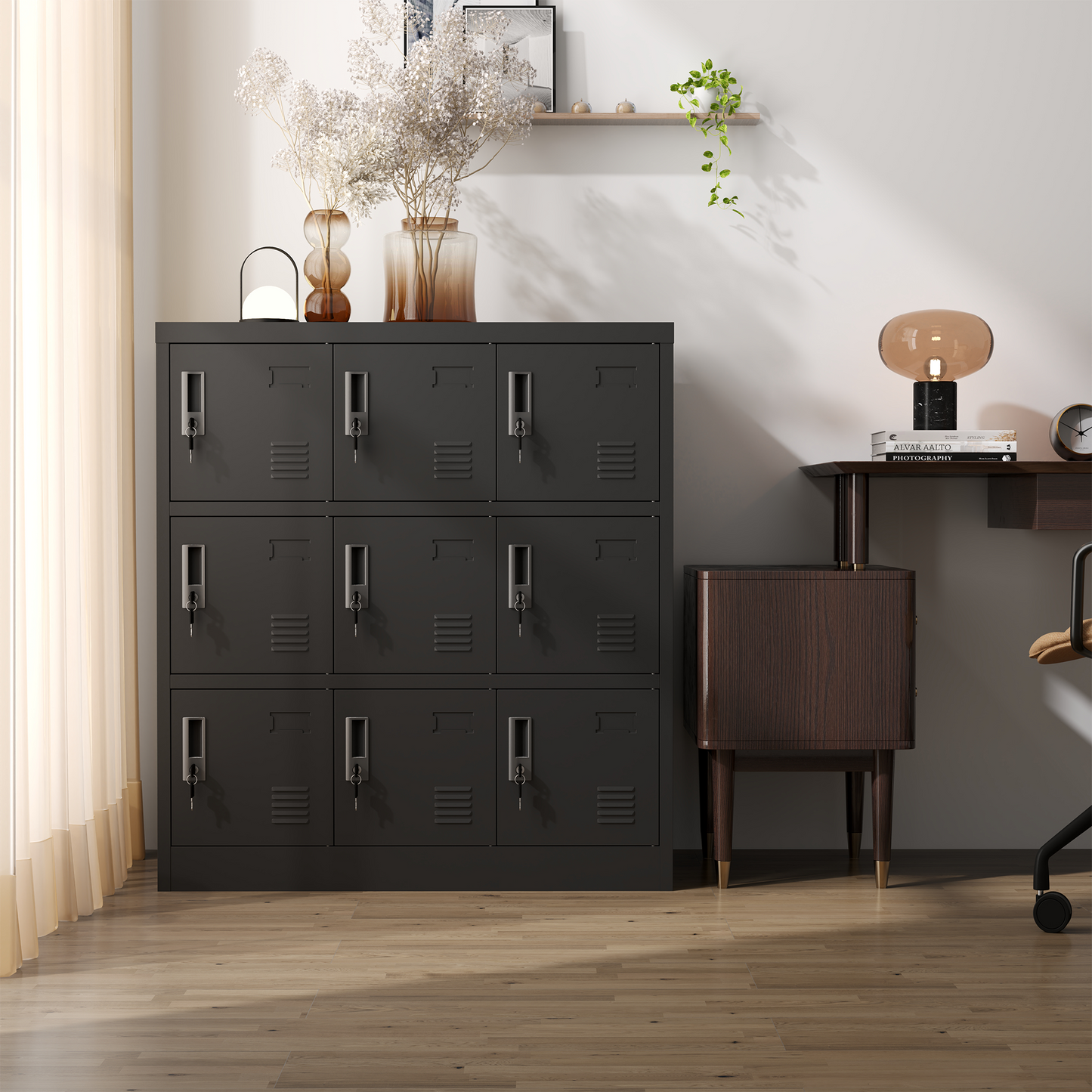 9-Door Employee Storage Locker, Metal Lockers For Office, Gym,