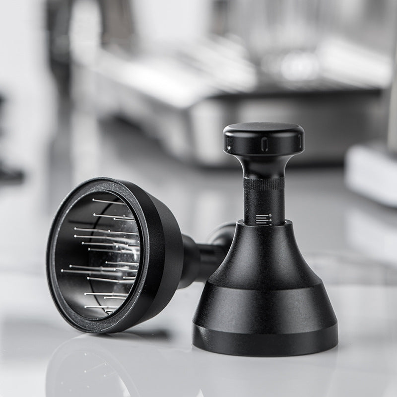 Coffee Cloth Rotating Pin Distributor - Adjustable Aluminum & Steel Bar Tool