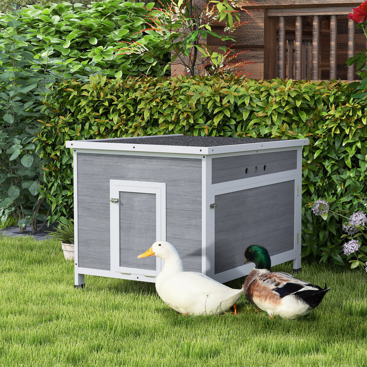 Wooden Duck Coop with Openable Roof and Removable Floor - 30x38 Inches