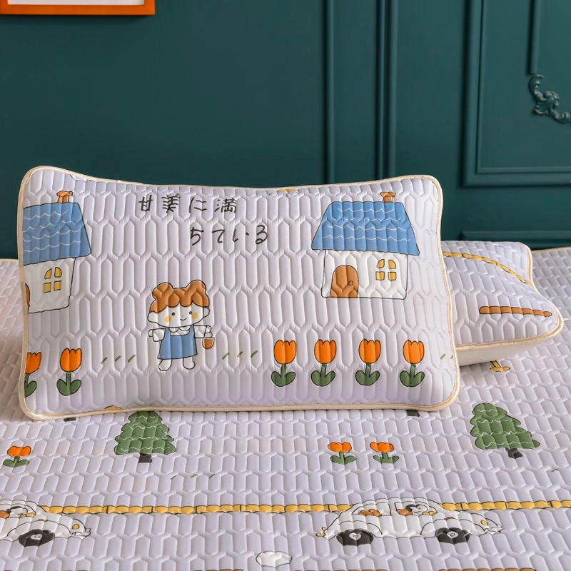 Anti-Mite Latex Pillowcase - Printed Home Bedding Cover, 48x74cm