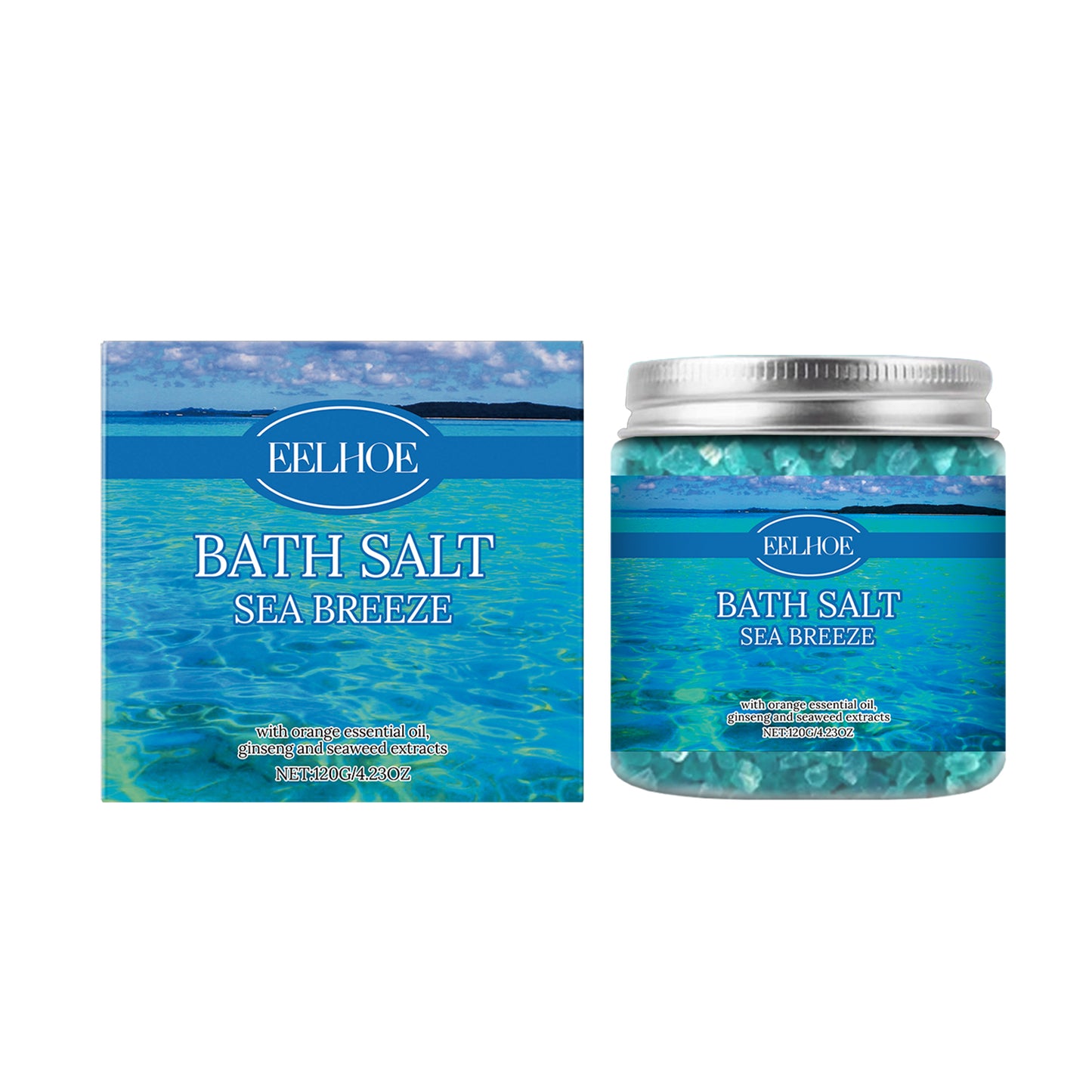 Moisturizing Bath Sea Salt with Ginseng & Peppermint - Gentle Body Soak