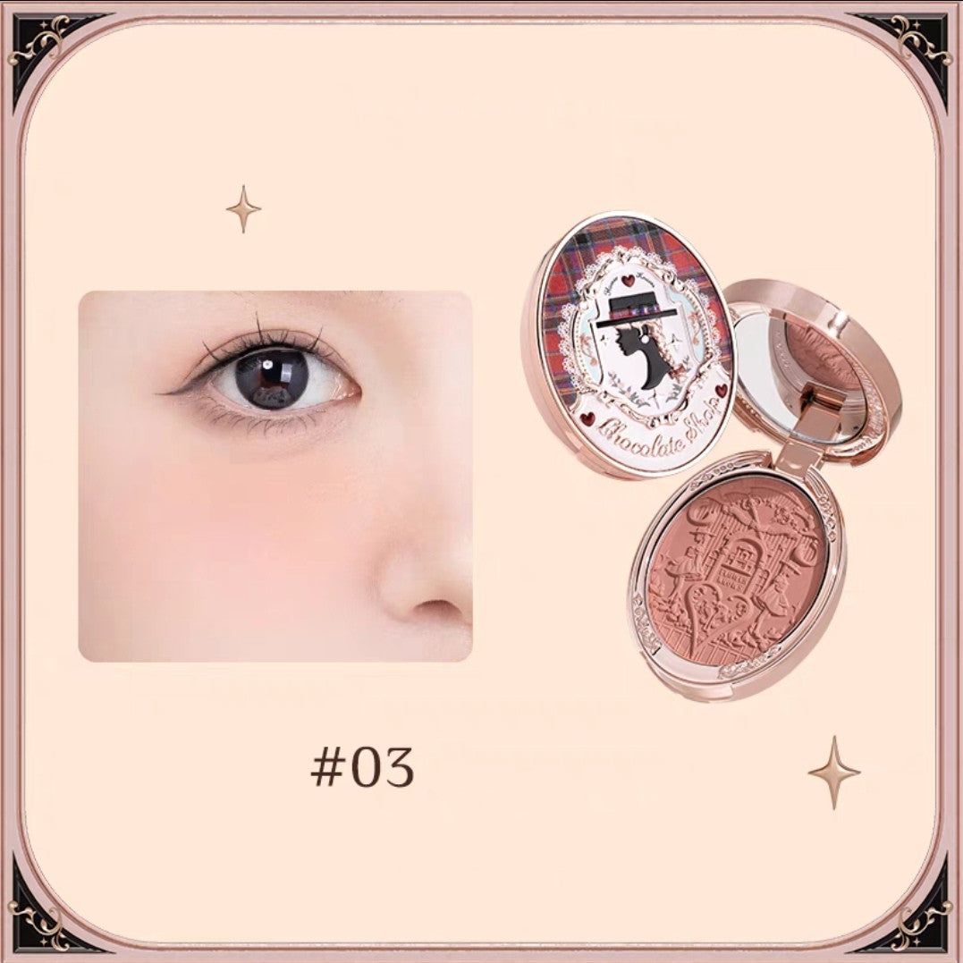 Chocolate Powder Blusher - Embossed Makeup with Multiple Styles