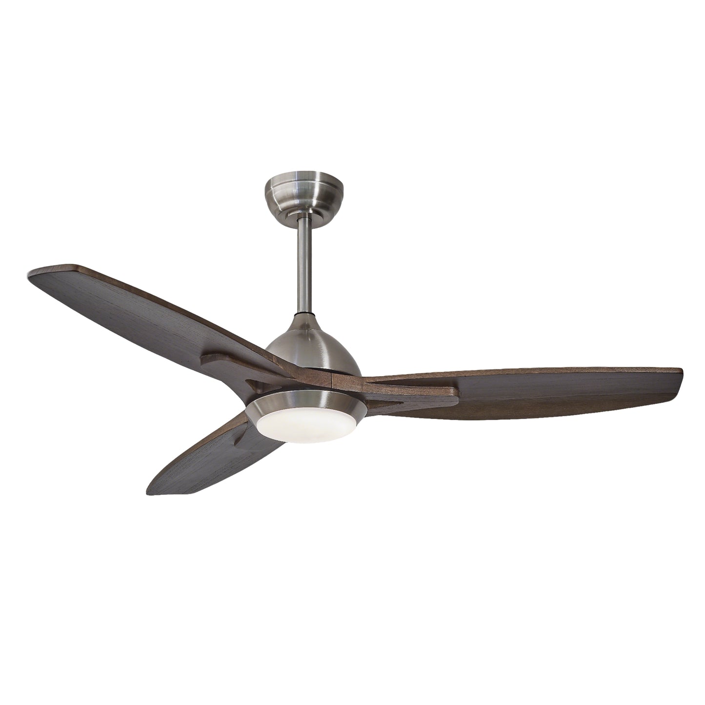 52-Inch Ceiling Fan with Lights, Quiet DC Motor, Reversible - Nickel Wood