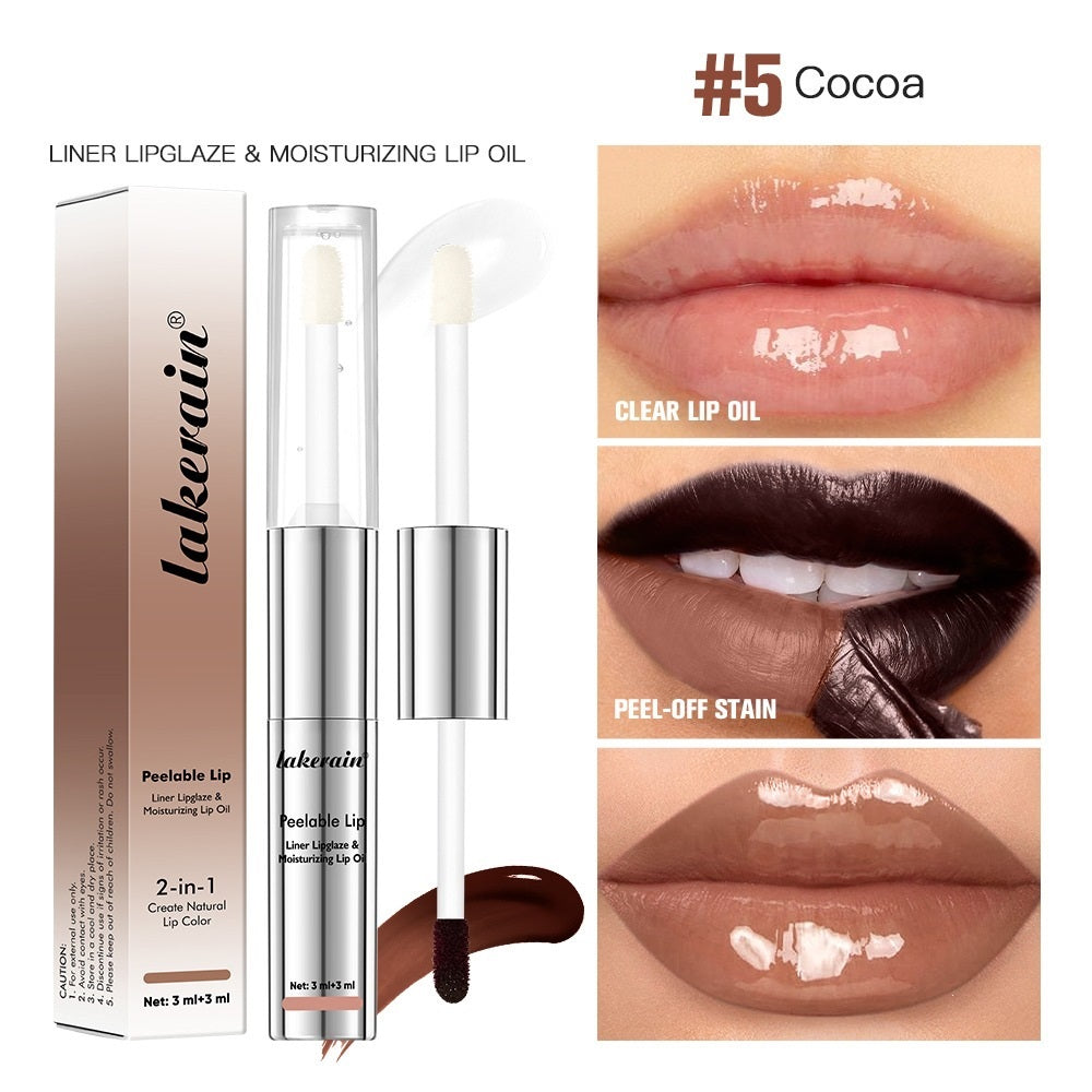 2-in-1 Moisturizing Peel-Off Lip Gloss Set - Long-Lasting & Easy to Apply