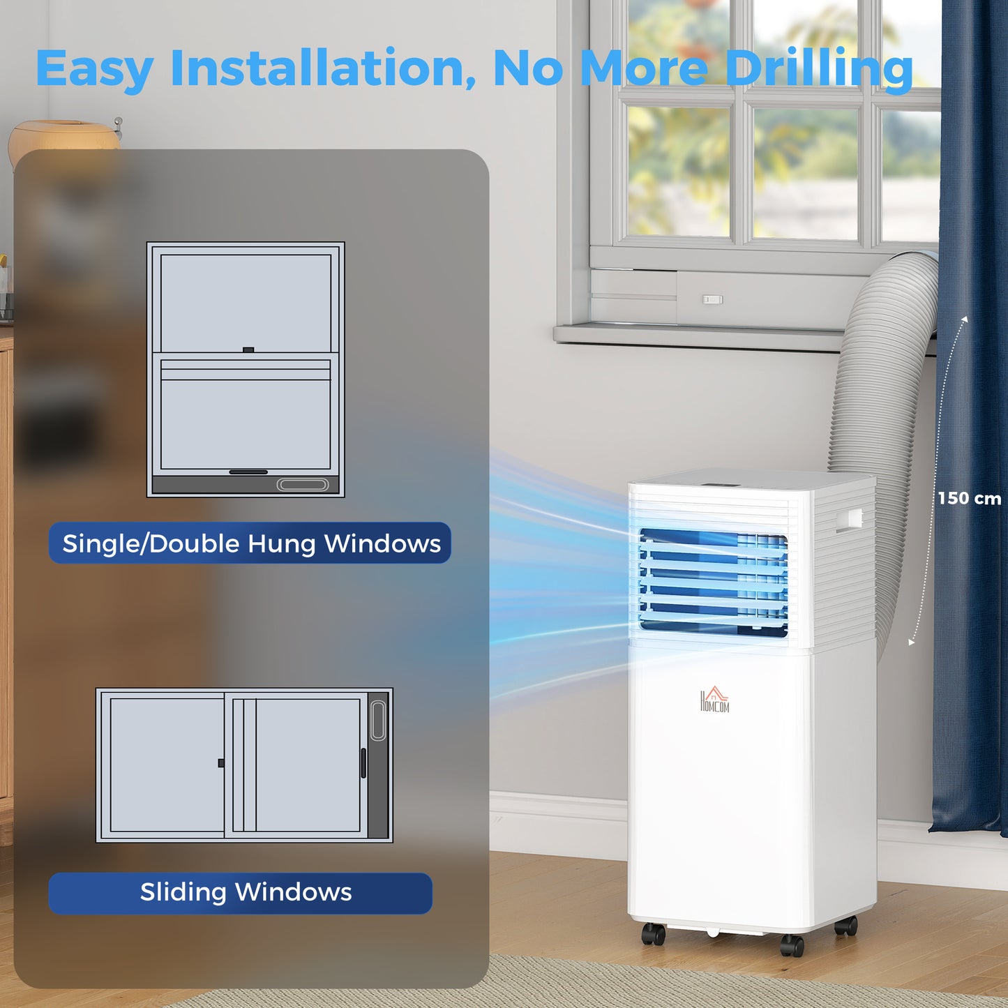 Portable 10000 BTU Air Conditioner with Remote & Timer - White