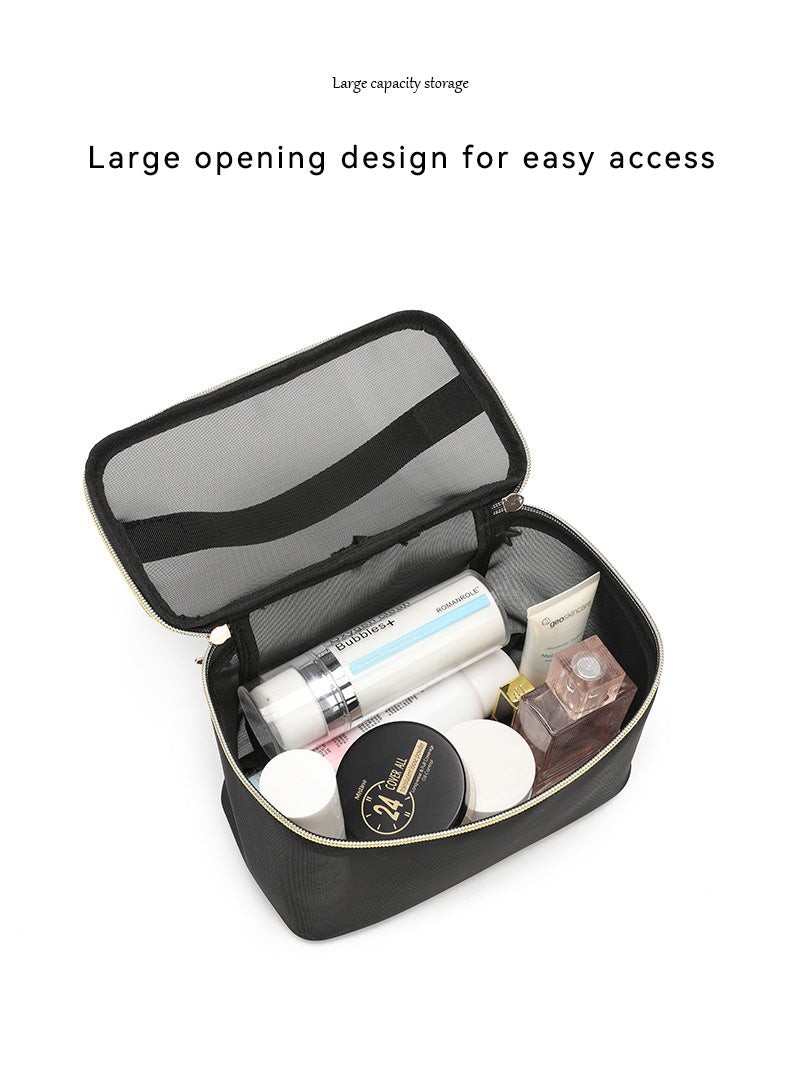 Double-Layer Hanging Toiletry Bag - Portable Mesh Travel Makeup Case
