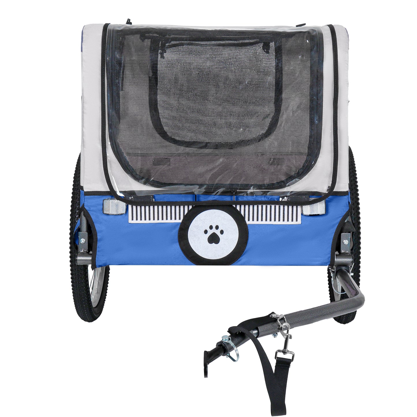 Heavy-Duty Folding Bike Trailer for Dogs with All-Terrain Wheels - Blue Gray