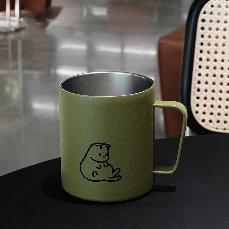 Insulated Mug with Lid - Cute Girl's Coffee Cup, Cold Water Travel Tumbler