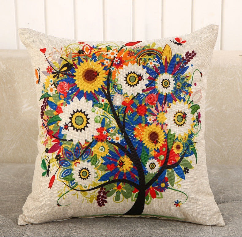 Decorative Cartoon Print Pillow Covers & Cushions for Sofa Bed Bedroom