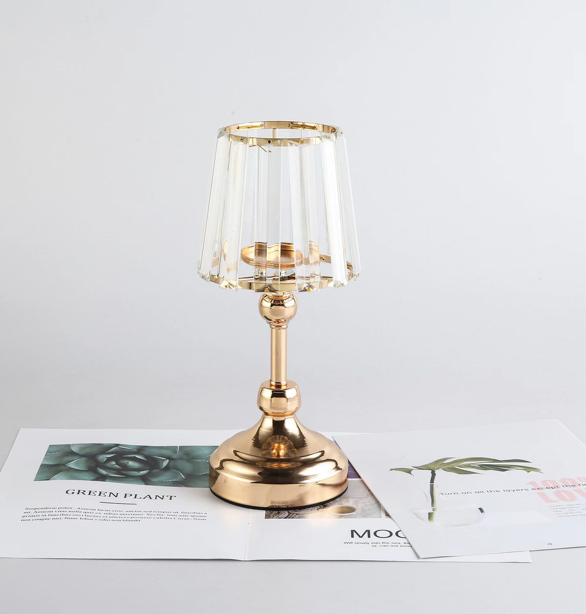 European Crystal Glass Candle Holder for Wedding & Home Decor, Various Sizes