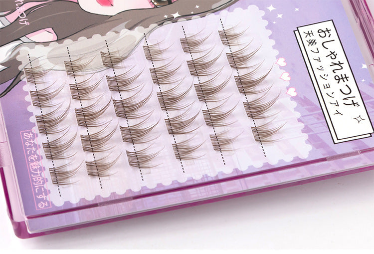 False Eyelashes Caramel Guppy 6 Rows Natural Long Style for Eye Makeup