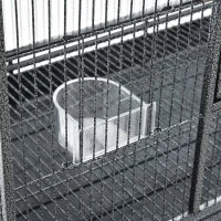 Rolling Bird Cage with Storage Shelf and Food Containers - Black/Gray, 1005x833x200mm