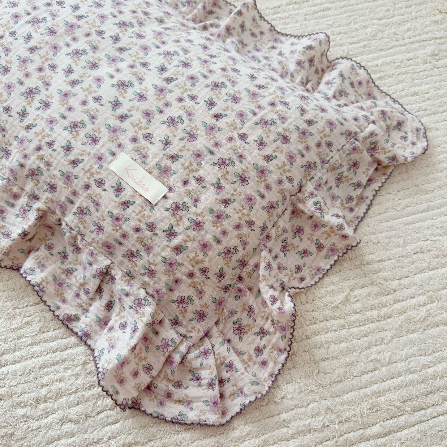 Korean Floral Cotton Gauze Pillowcase - Soft Home Bedding