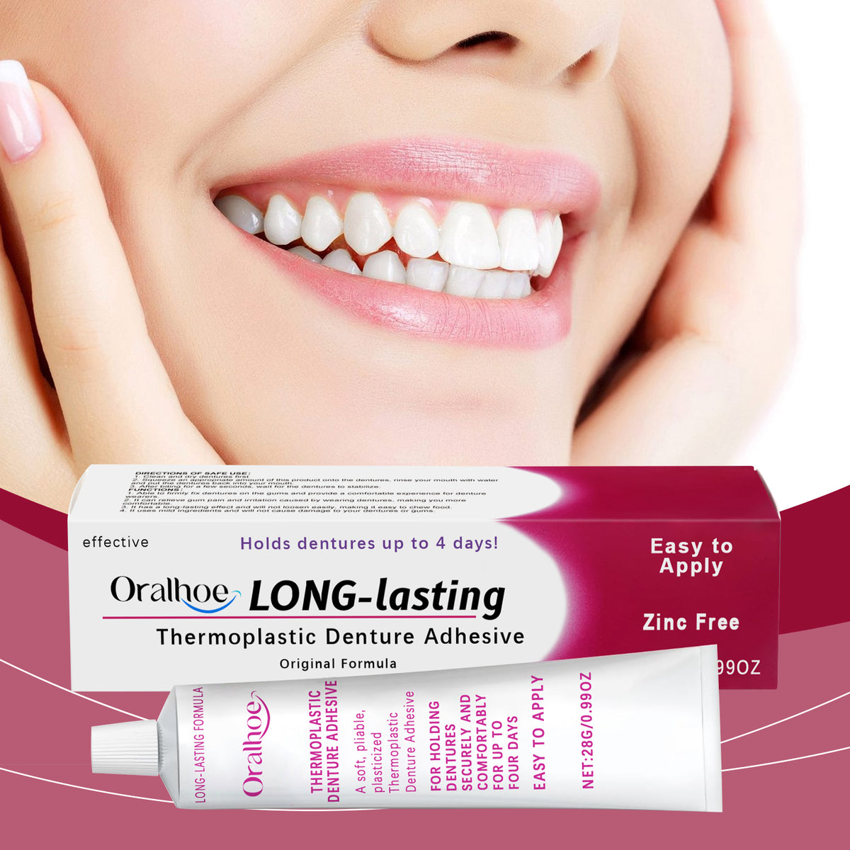 Denture Adhesive 28g - Strong Oral Bonding for Secure Fit