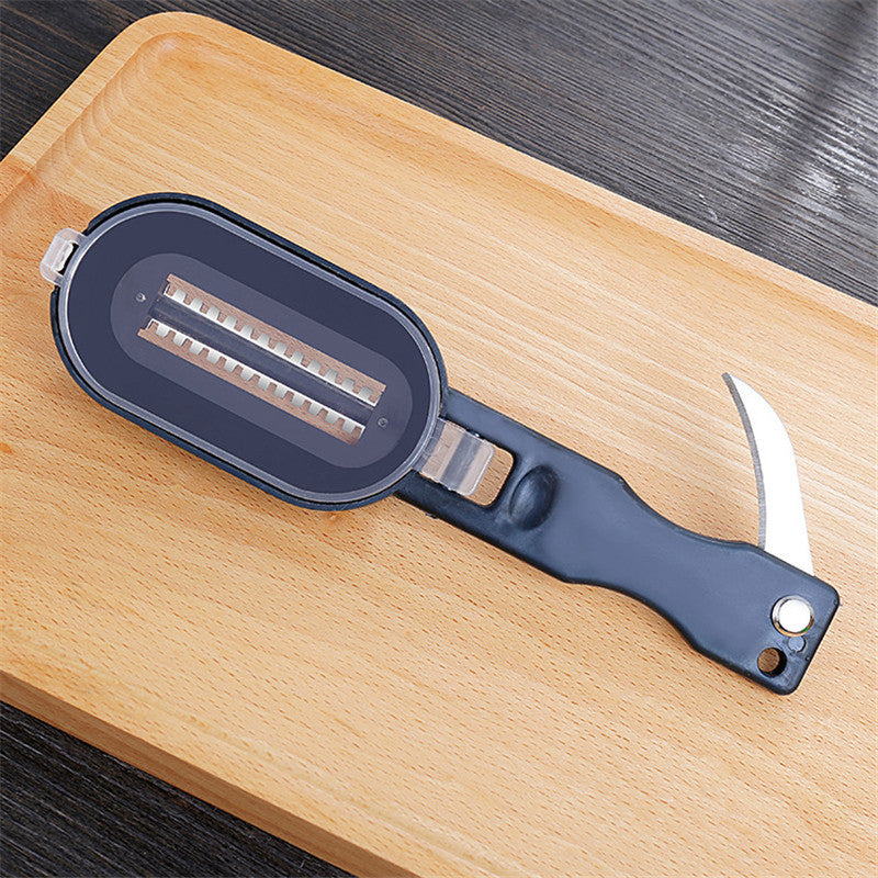 Fish Scale Peeler & Scale Remover Multi-Purpose Kitchen Tool - Black, Blue, Green