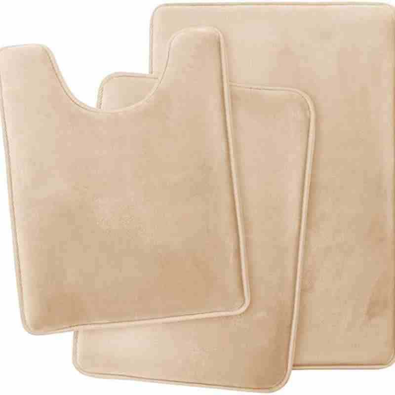 Non-Slip Coral Fleece Bathroom Mat Set - Toilet & Floor Mats for Home Use