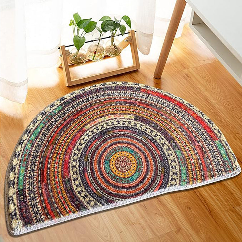 Bohemian Vintage Semi Circular Mat - Non-Slip Bathroom & Door Rug