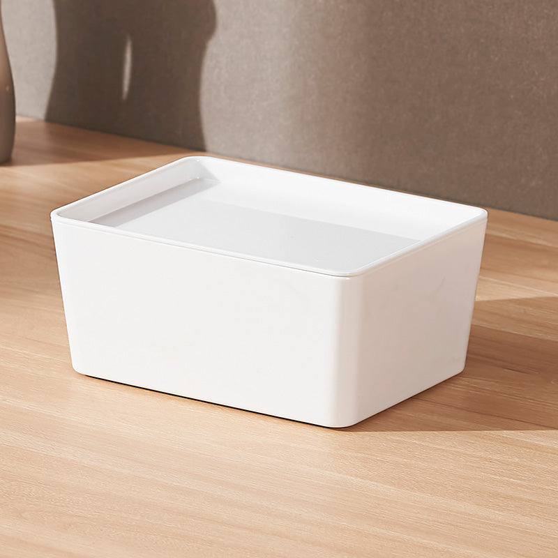 Pet Storage Box with Cover - White, Multi-Size Organizers for Pet Supplies