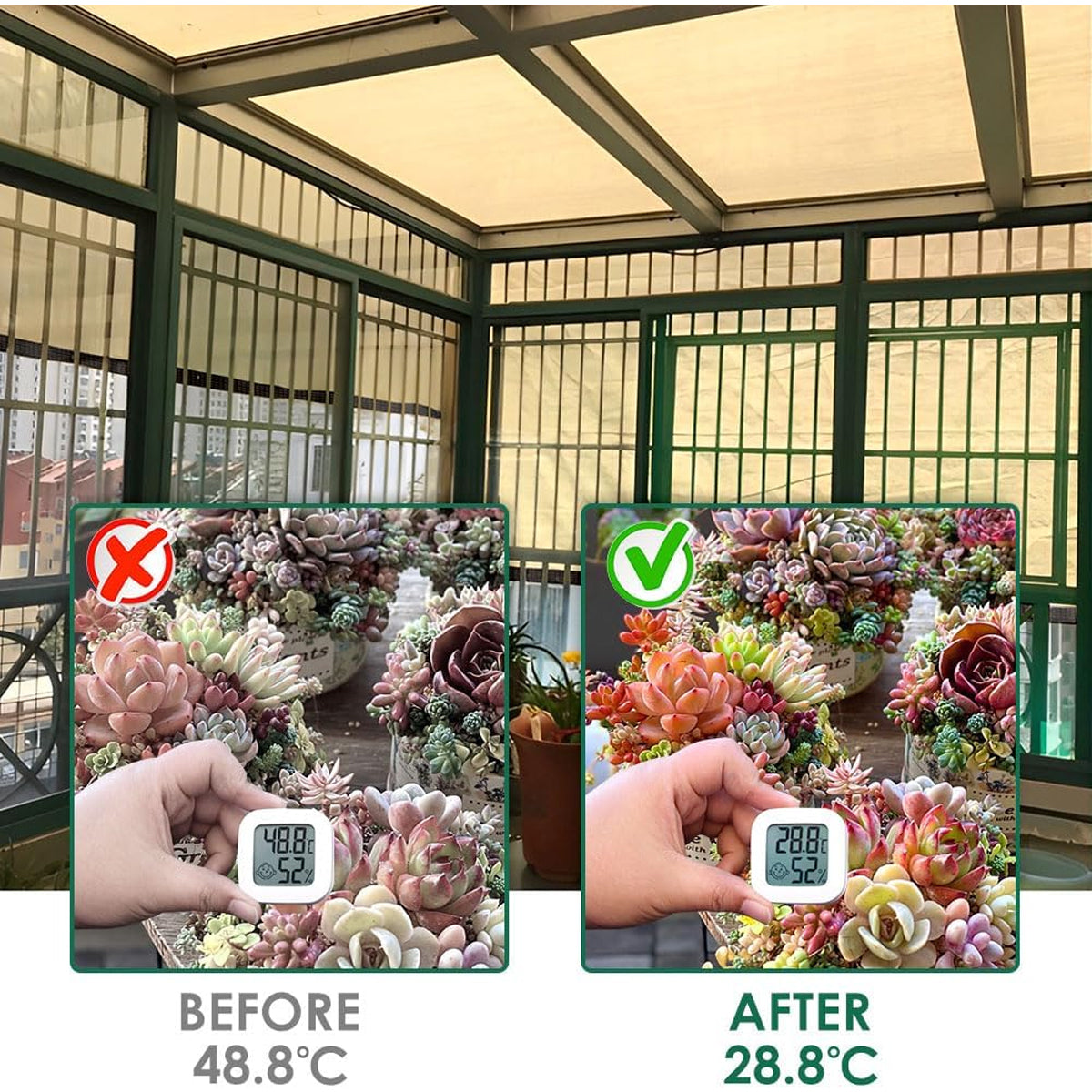 Outdoor Sunshade Net - 3x4 Meters with 4 Hooks