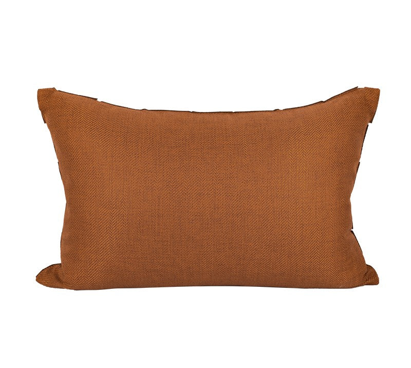 Geometric Petal Leather Waist Pillow Cover with Cushion for Living Room