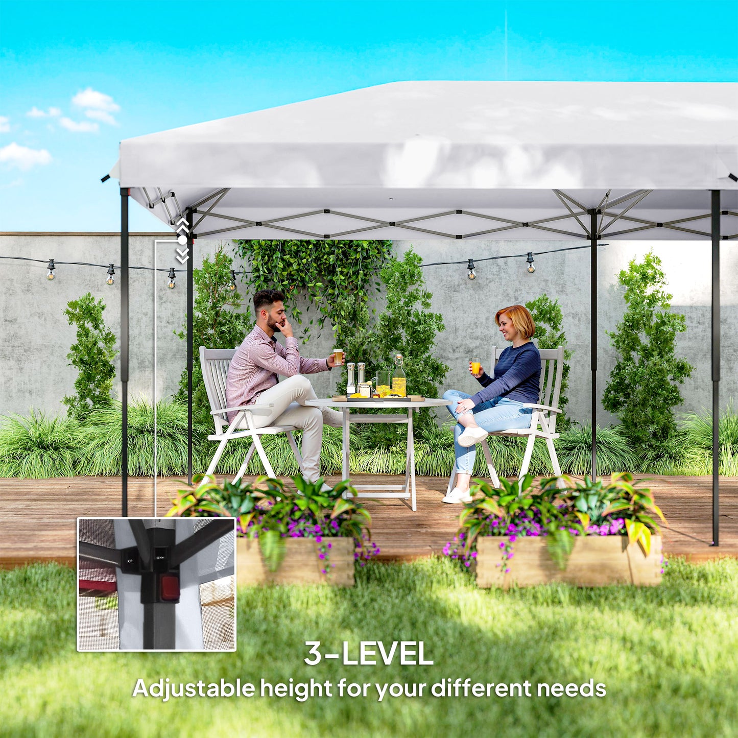 10x20 Pop Up Canopy Tent with Netting - Heavy Duty Sun Shelter