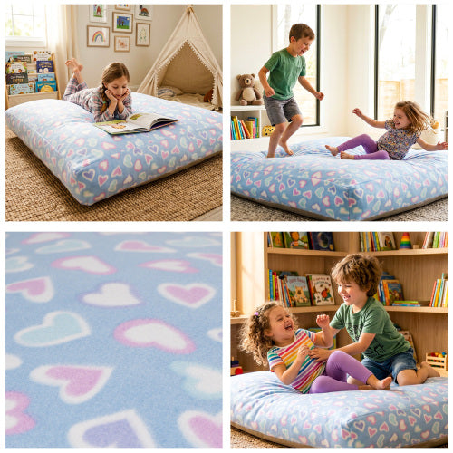 Sensory Crash Pad for Kids & Adults - Removable, Washable, Foam Blocks, Non-Slip, 60" x 60"