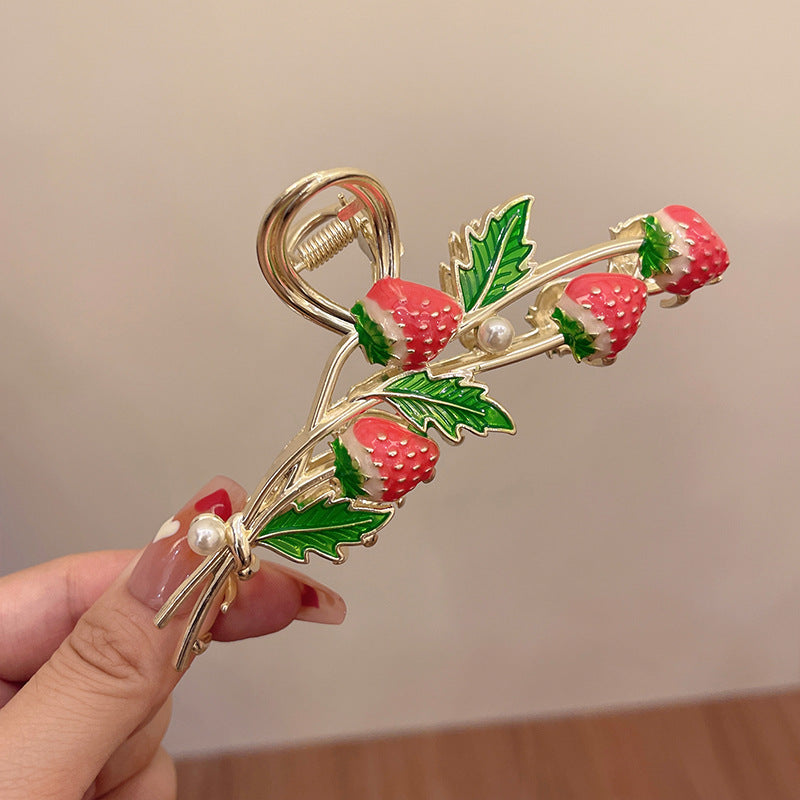 Strawberry Hair Clip Metal Alloy - Multiple Colors