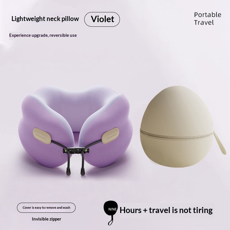 Memory Foam U-Shaped Neck Pillow with Portable Storage Bag for Travel