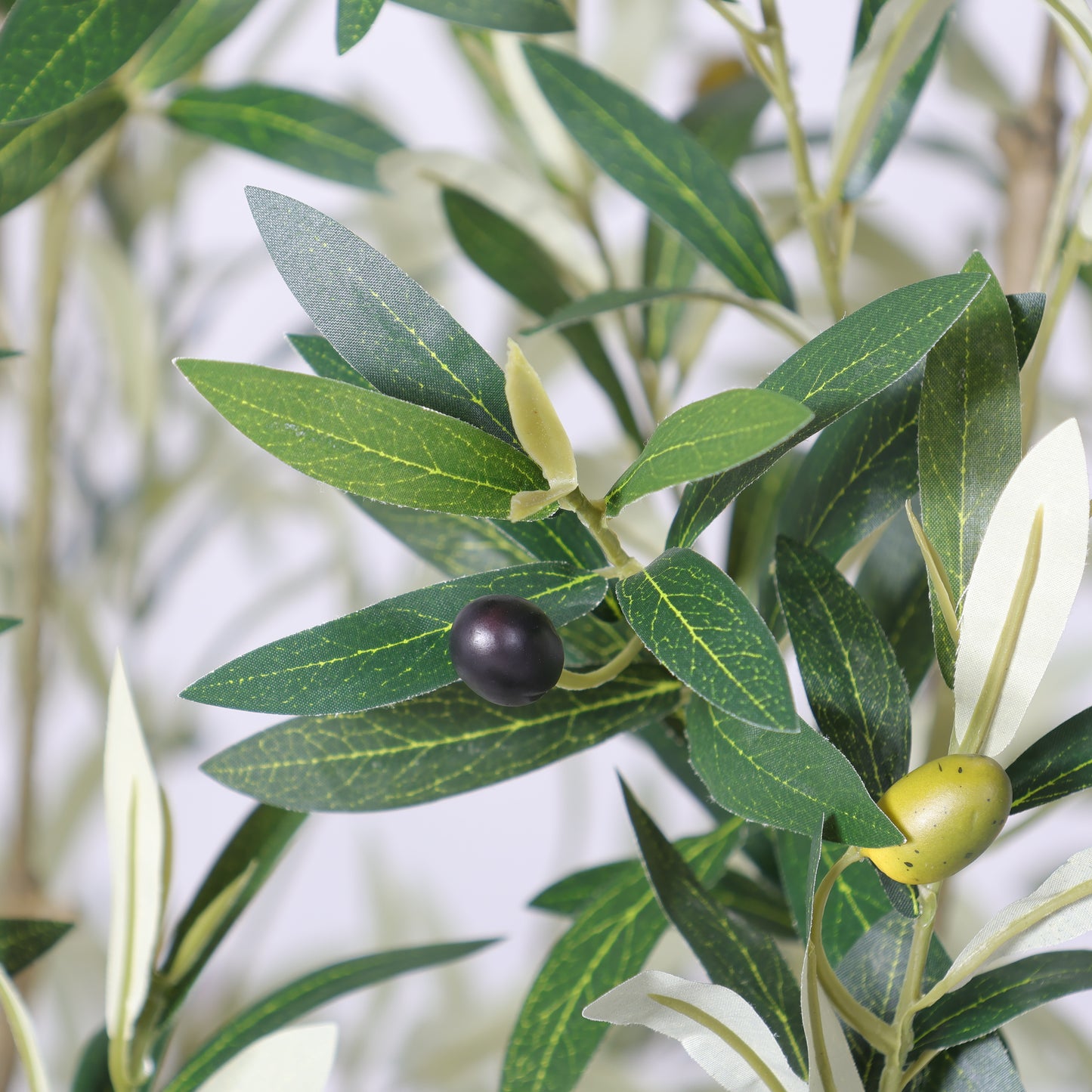 8FT Artificial Olive Tree with Modern White Planter - Indoor & Outdoor