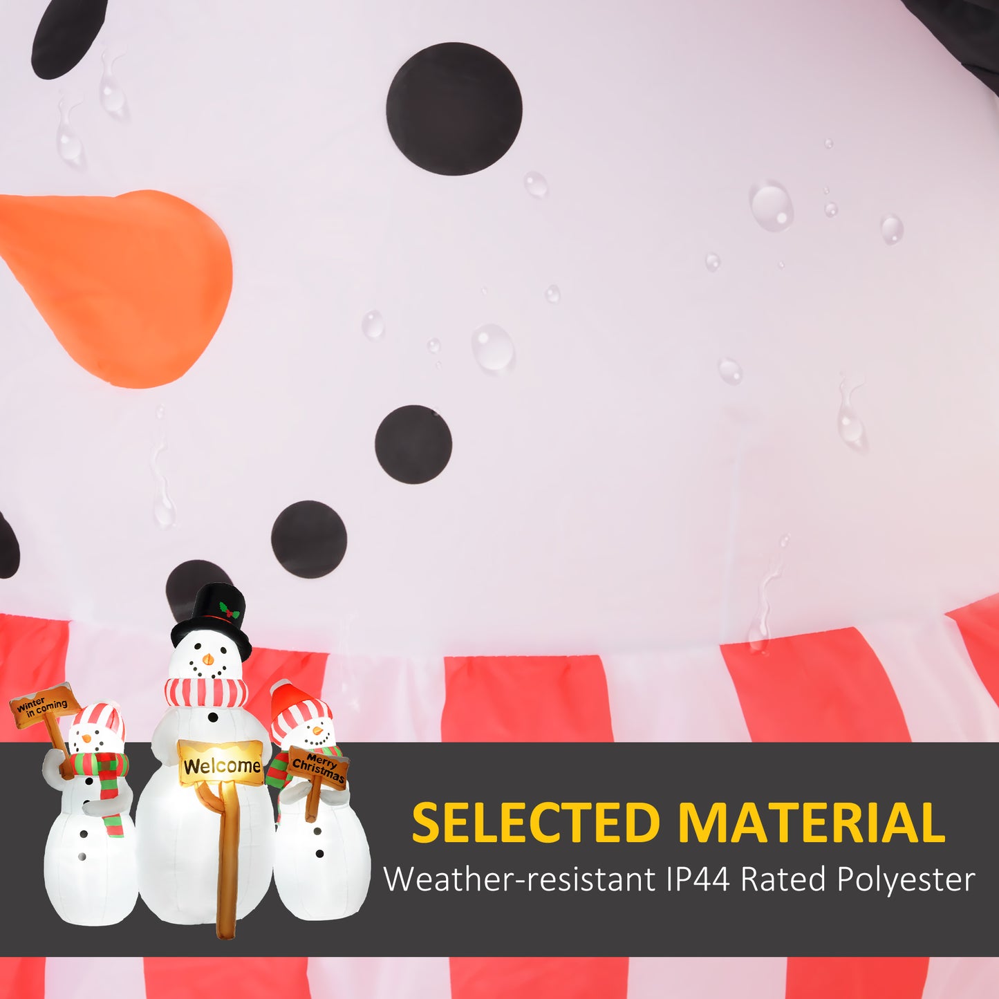 Inflatable Christmas Snowmen with LED Lights - 3 Pack