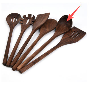 6-Piece Black Walnut Kitchen Utensil Set Wooden Cooking Tools Kitchenware