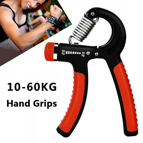 Adjustable Hand Grip Strength Trainer - Black/Red