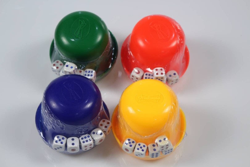 Multi-Color Child and Adult Dice Cup Set with Stand - Party & Game Accessory