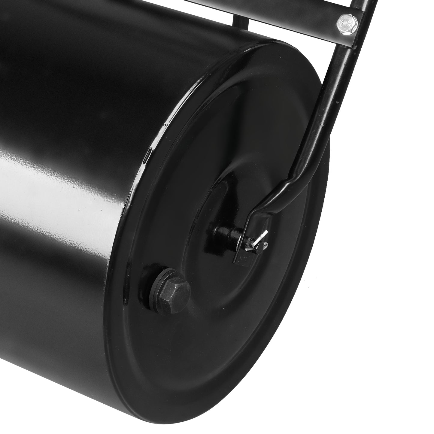19 Inch Black Steel Lawn Roller for Gardening & Ground Flattening
