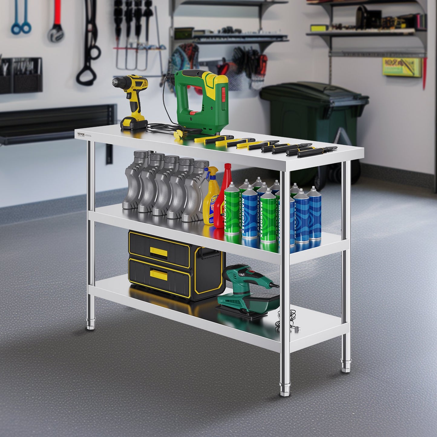 Heavy Duty Stainless Steel Food Prep Table - 18x48x34 Inch
