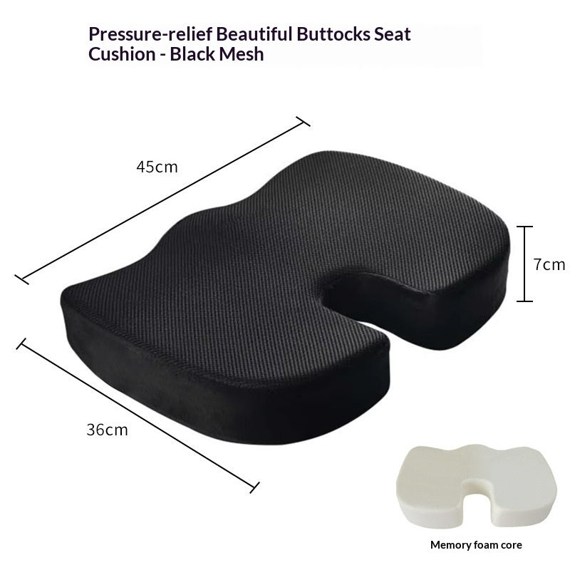 Office Seat Cushion Memory Foam Breathable Mesh & Velvet Options