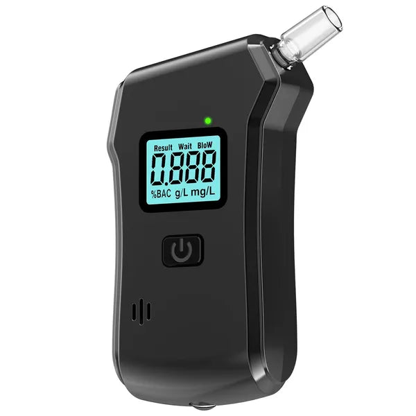Police-Approved Alcohol Breathalyzer Tester with 5 Mouthpieces - High Accuracy Portable Device
