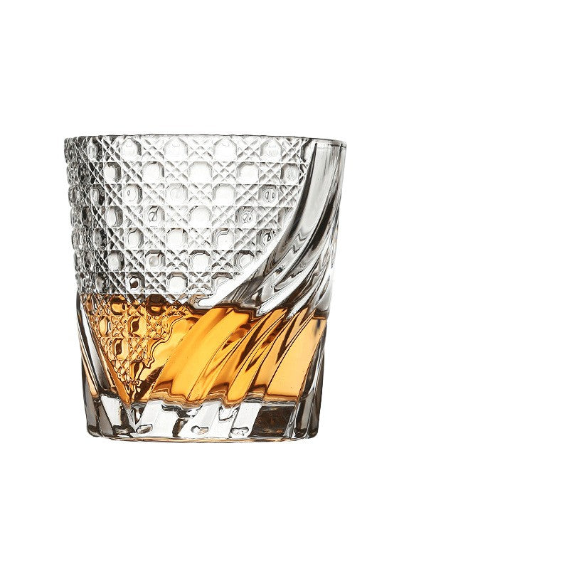 Japanese Style Hand-Embossed Crystal Glass - 250ML Drinkware for Home & Bar