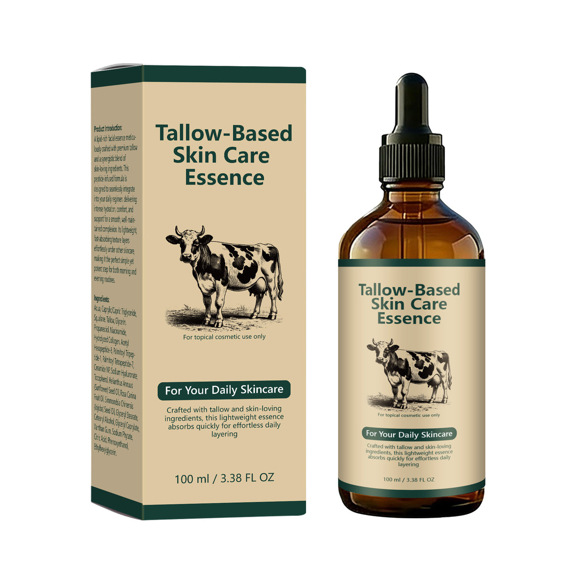 Beef Tallow Honey Body Lotion - 100ml Natural Skin Care for Body