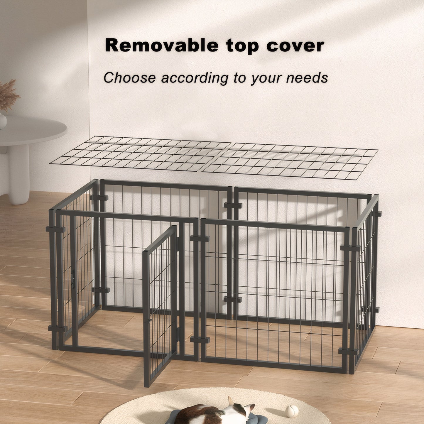 47.2-Inch Metal Dog Crate for Small to Large Dogs Indoor Outdoor Use